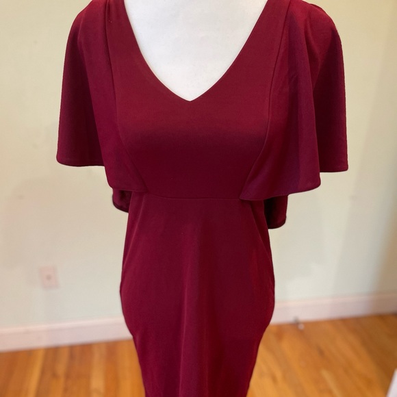 Sexy burgundy dress size medium V-neck - Picture 6 of 9
